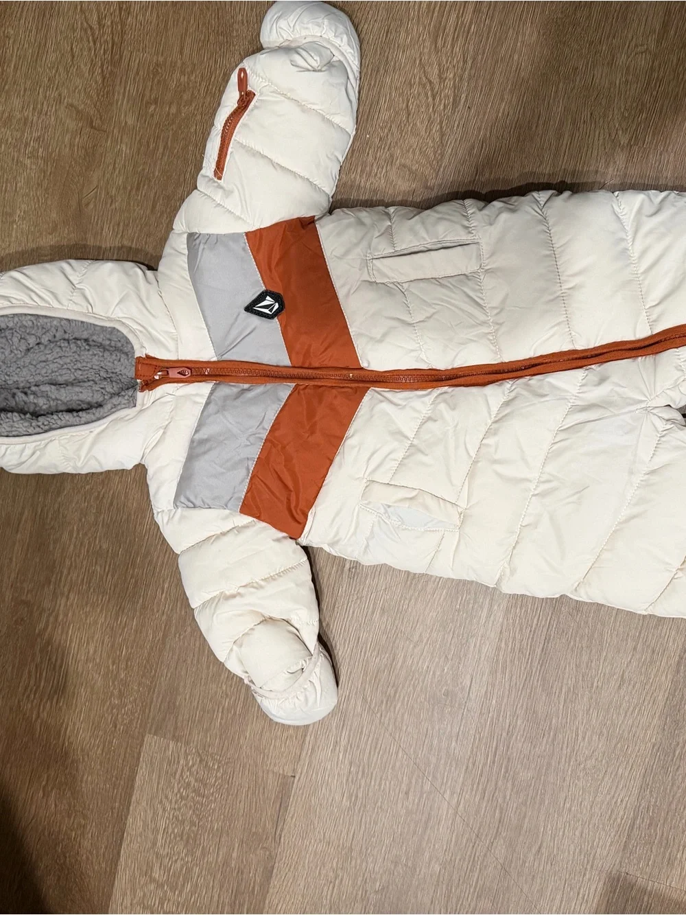 Volcom Kids Jacket in Gray and White with Black Logo